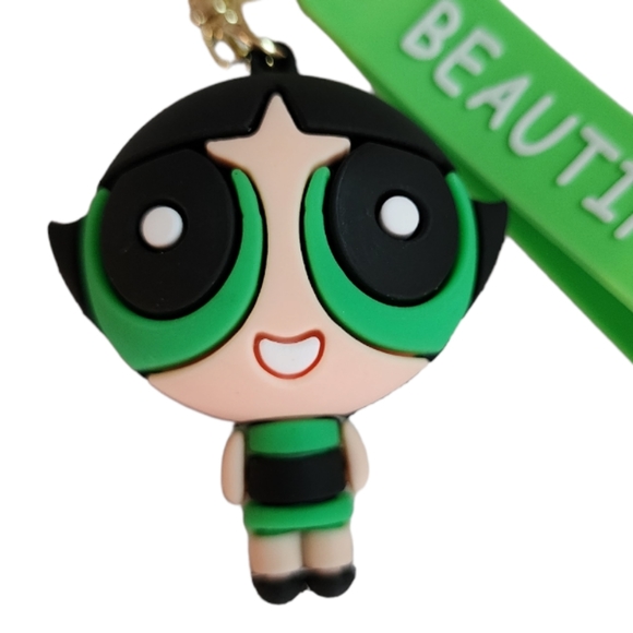 Buttercup Powerpuff Girls 3D Keychain Green Wrist Strap - Picture 2 of 2